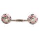 Black And Pink Floral Crackle Ceramic Bridge Handle